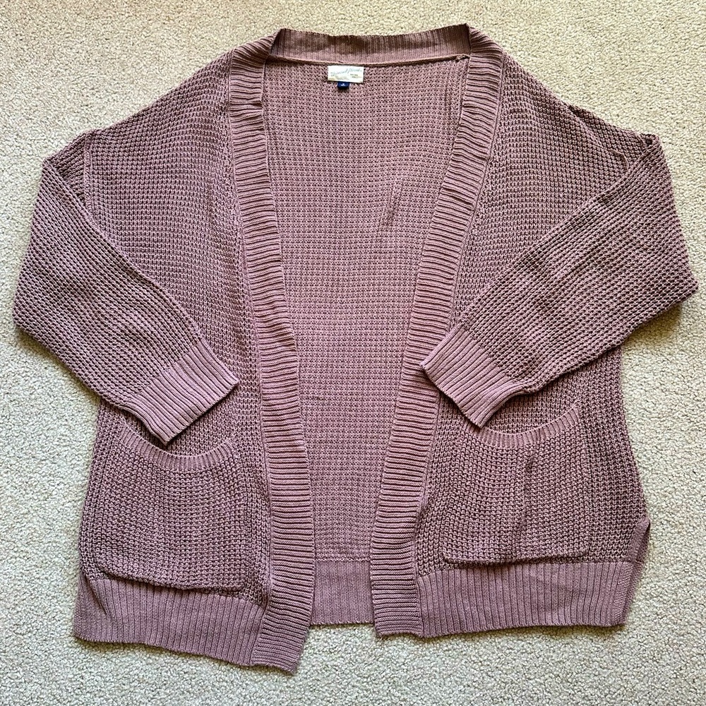 Universal Thread Mauve Knit Open-Front Cardigan